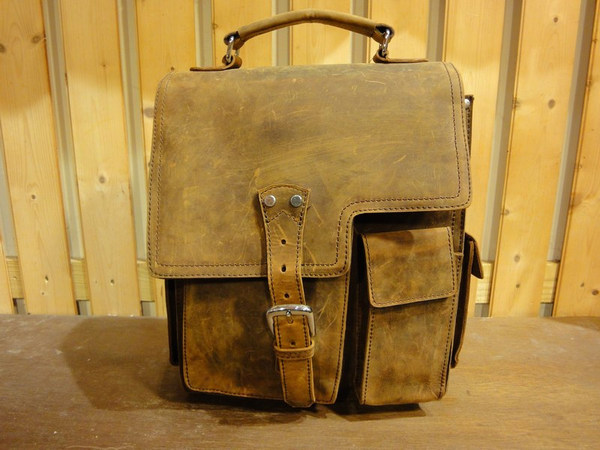 Western Leather Messenger Bag - Full Grain