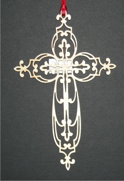 Cross 1 -Christian Wood Ornament