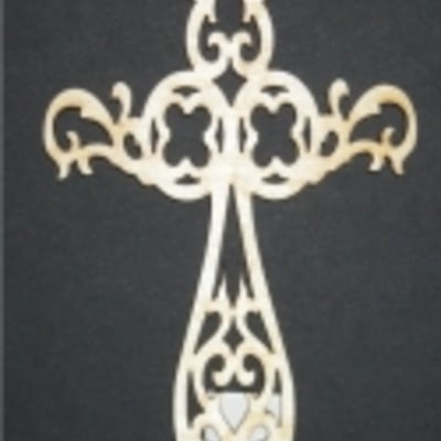 Cross 9 - christian wood ornament - Thumbnail 2