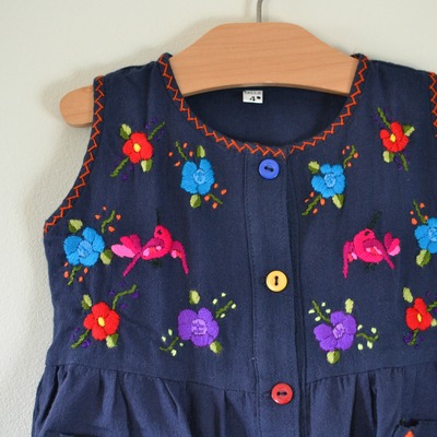 Flower embroidered dress size 24-48 mos.