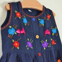 Flower Embroidered Dress Size 24-48 mos. - Thumbnail 1