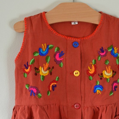 Flower embroidered dress size 24-48 mos.