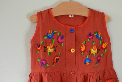 Flower Embroidered Dress Size 24-48 mos.