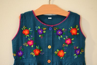 Flower Embroidered Dress Size 4-5 yrs.