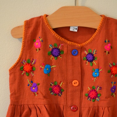 Flower embroidered dress size 12-24 mos.