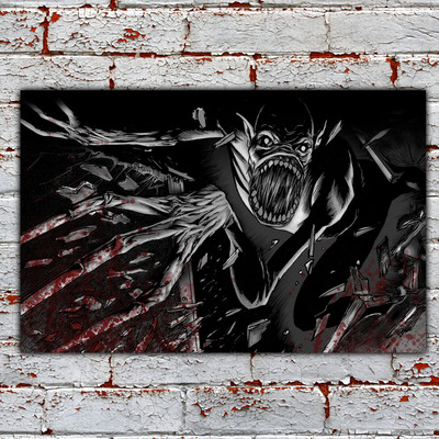 Horror show monster attack 12x18 art print