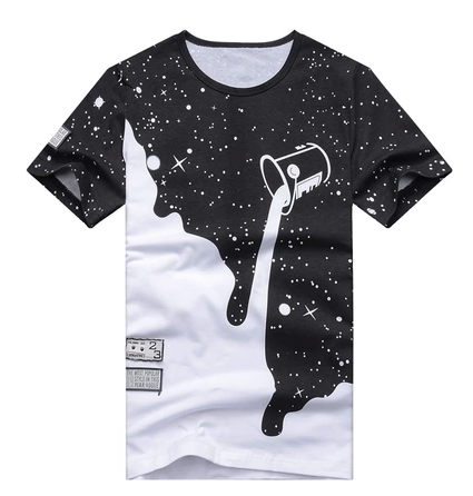 Free Shipping-ALL OVER PRINT POURING MILK T SHIRT