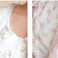 Loose Dots Half Sleeve Blouse Top Free Ship SP140556 - Thumbnail 3