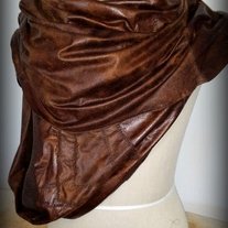 Vegan Leather Patchwork Shawl
