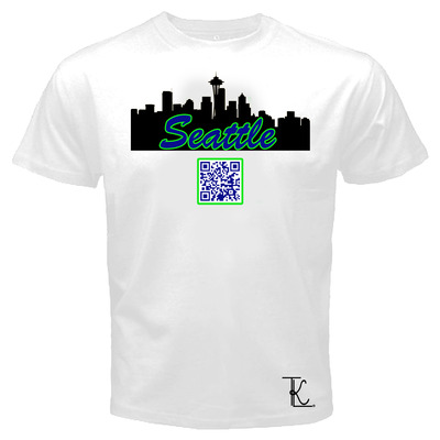 Seattle theme qr code t-shirt *also available in women's white