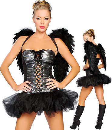 Dark Angel Costume with Feather Wings