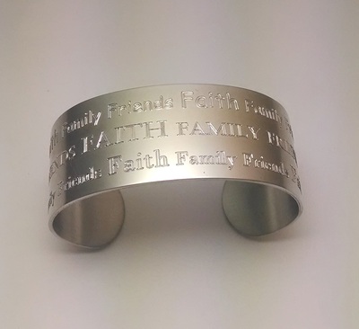 Faith Family Friends Sterling Silver Cuff