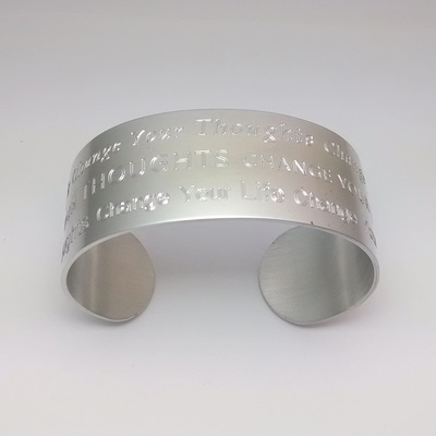Change your thoughts change your life pewter cuff