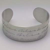 Dream Believe Achieve Pewter Cuff - Thumbnail 1