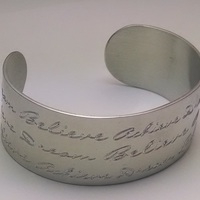 Dream Believe Achieve Pewter Cuff - Thumbnail 2