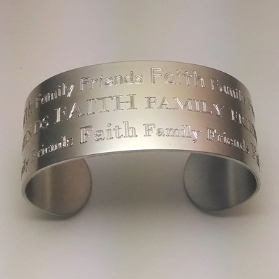 Dream believe achieve sterling silver cuff