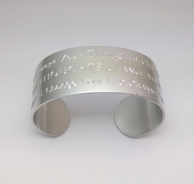 Change Your Thoughts Change Your Life Sterling Silver Cuff