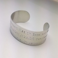 Abundant Wealth Health Joy Pewter Cuff - Thumbnail 4