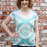 Grey/Blue High Low Top - Thumbnail 1