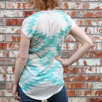 Grey/Blue High Low Top - Thumbnail 2