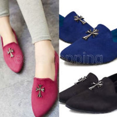 New casual faux suede slip on ballet flats shoes loafers comfort 3 colors