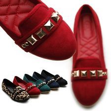 Ollio ballet flats bow studded loafers faux-suede multi colored shoes