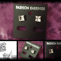 Adorable 2 CT Princess Cut White Topaz Stud Earrings - Thumbnail 2