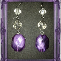 Lovely Purple and White Crystal drop Earrings.