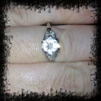  WHITE TOPAZ DIAMOND ACCENT .925 RING! Size: 7Sterling Silver .925 - Thumbnail 1