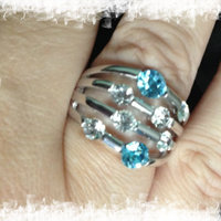 AAA CZ Aquamarine Crystal Rhodium plated / size 8  - Thumbnail 2