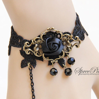 Vintage-style Rose Crystal Lace Bracelet Ring SP140562 - Thumbnail 2