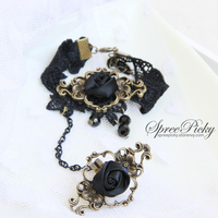 Vintage-style Rose Crystal Lace Bracelet Ring SP140562 - Thumbnail 4