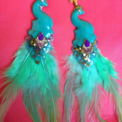Peacock earrings