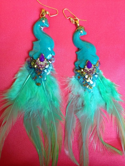 Peacock earrings