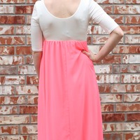 Pink and White Maxi Dress - Thumbnail 2