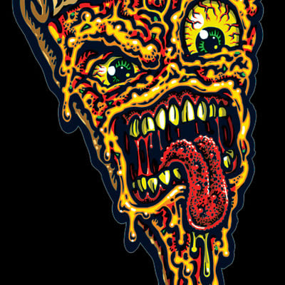 Pizza face full color shaped vinyl sticker - Thumbnail 2
