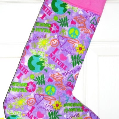 Save the earth christmas stocking