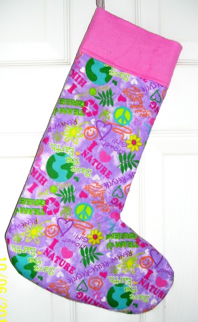 Save the earth christmas stocking