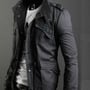 Autumn Style Pockets Decorated Cotton Male Jacket Dark Grey M/L/XL @S5-255-1dg -1