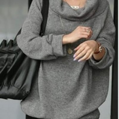 Grey wool hood fashion women long sleeve korean style slim hoodies one size yl996816-34g 
