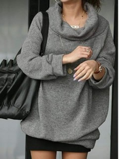 Grey wool hood fashion women long sleeve korean style slim hoodies one size yl996816-34g 