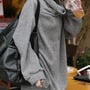 Grey Wool Hood Fashion Women Long Sleeve Korean Style Slim Hoodies One Size YL996816-34g -1