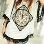 Women Bat-wing Sleeve Loose Printing Cotton T-shirt One Size @YL958527 -2