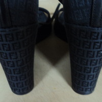 Fendi Black Monogrammed Wedges - Thumbnail 2