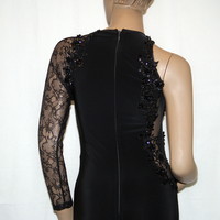 Beaded one-shoulder gown - Thumbnail 4