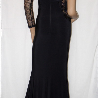 Beaded one-shoulder gown