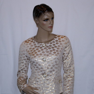 Slim fit jacket and flared skirt