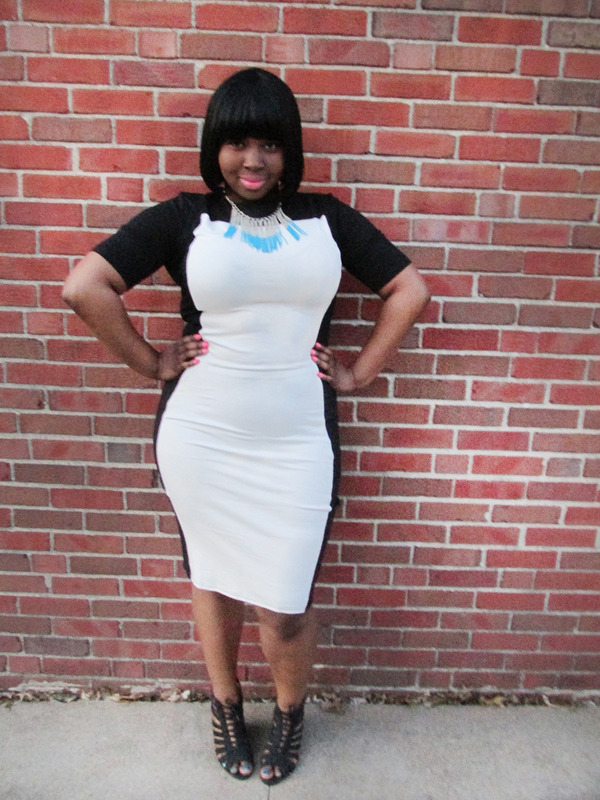 Black & White Hourglass Bodycon