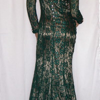 Embellished lace mermaid gown - Thumbnail 2