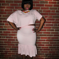 Blush Crop Top & Flirty Skirt Set